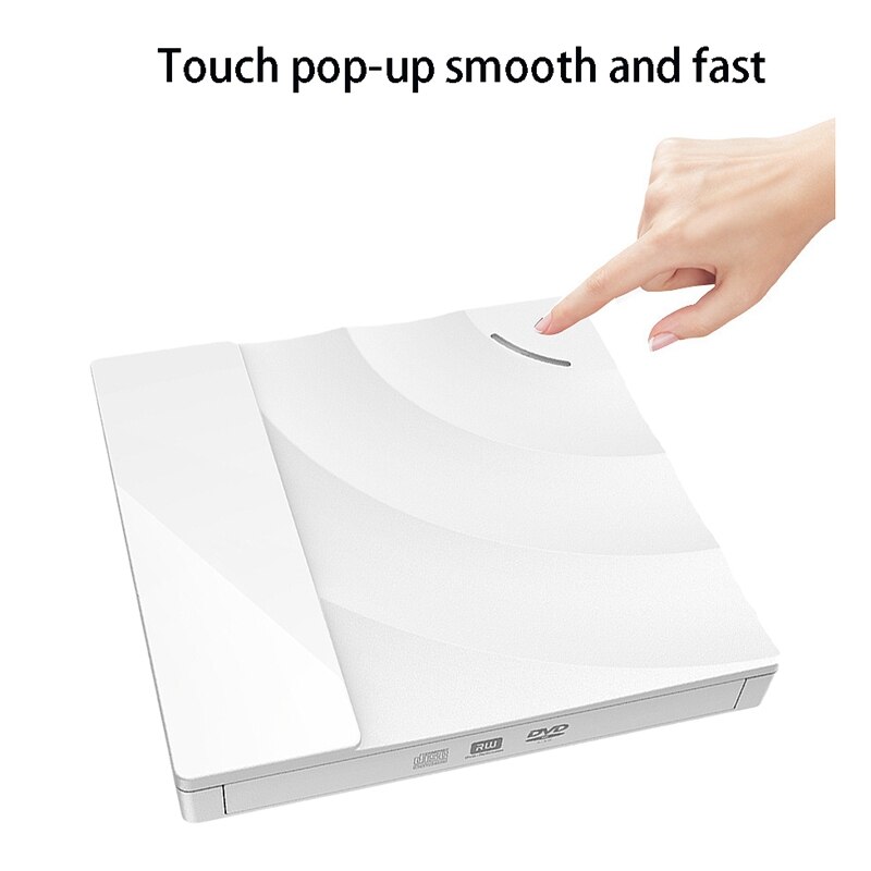 USB3.0 External Optical Drive, Universal Contact DVD Burner for Notebook and Desktop, External Optical Drive