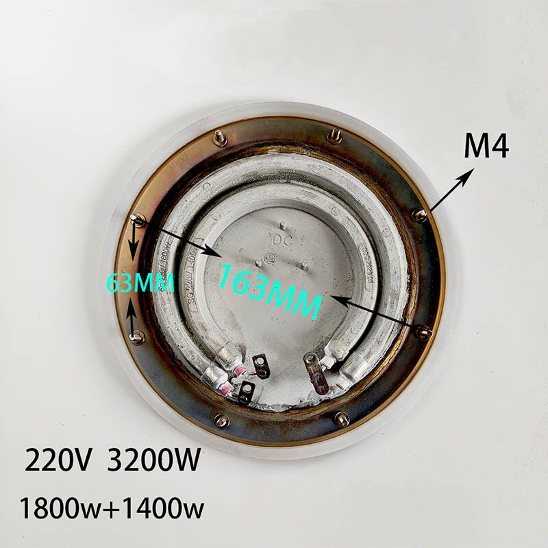 Element für wasser Elektrische Wärme Fass Dampfenden eimer Kessel 19cm heizung platte M4 220V 3200/2800/1500w edelstahl heizung