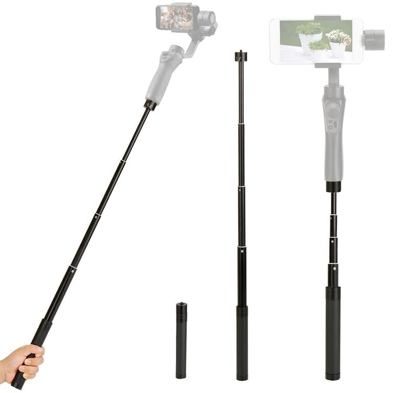 Verstellbarer selfie-stick, kompatibel mit gimbal-stabilisatoren, metall-telefonverlängerungsstab