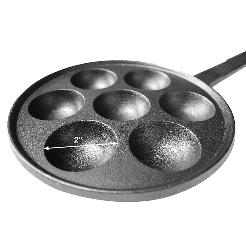 Nonstick fyllda pannkakapanna, hus gjutjärn grill för olika sfäriska mat ,2 "diameter formar