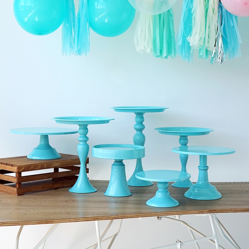 Sweetgo baby blue kagestander cupcake bakke kageværktøj boligdekoration dessertbord dekoration fest leverandører 3 etagers fuglebur