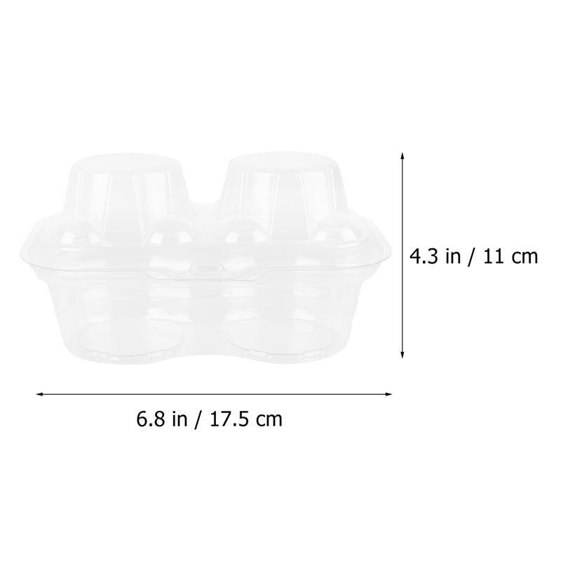 20Pcs Praktische Cupcake Container Muffin Cup Verpakking Box Mousse Cake Box (Wit)