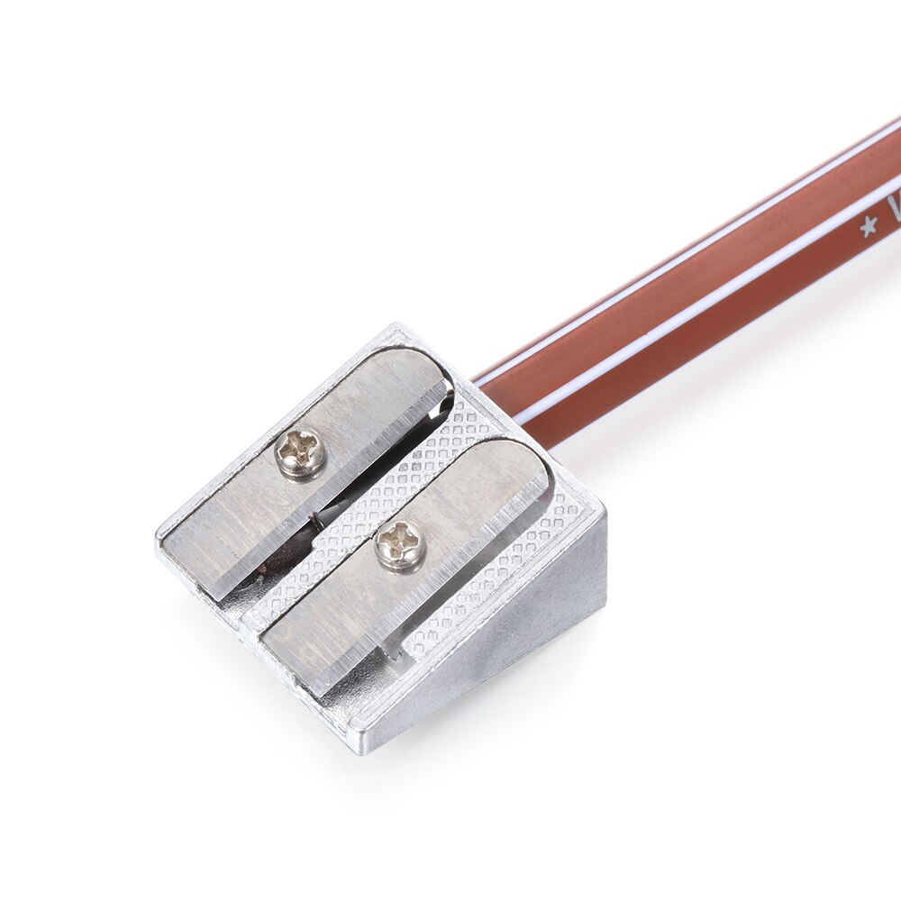 1PCS Silver Sharpener Metal Bevelled Double Hole Pencil Sharpener School Office Sharpener Stationery Supplies
