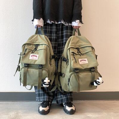 Sac à dos coréen grande capacité pour femmes, , poupée Panda, dessin animé, décontracté, Harajuku, chic, Ulzzang, Vintage, Punk, mignon: 3 / 14 Pouces