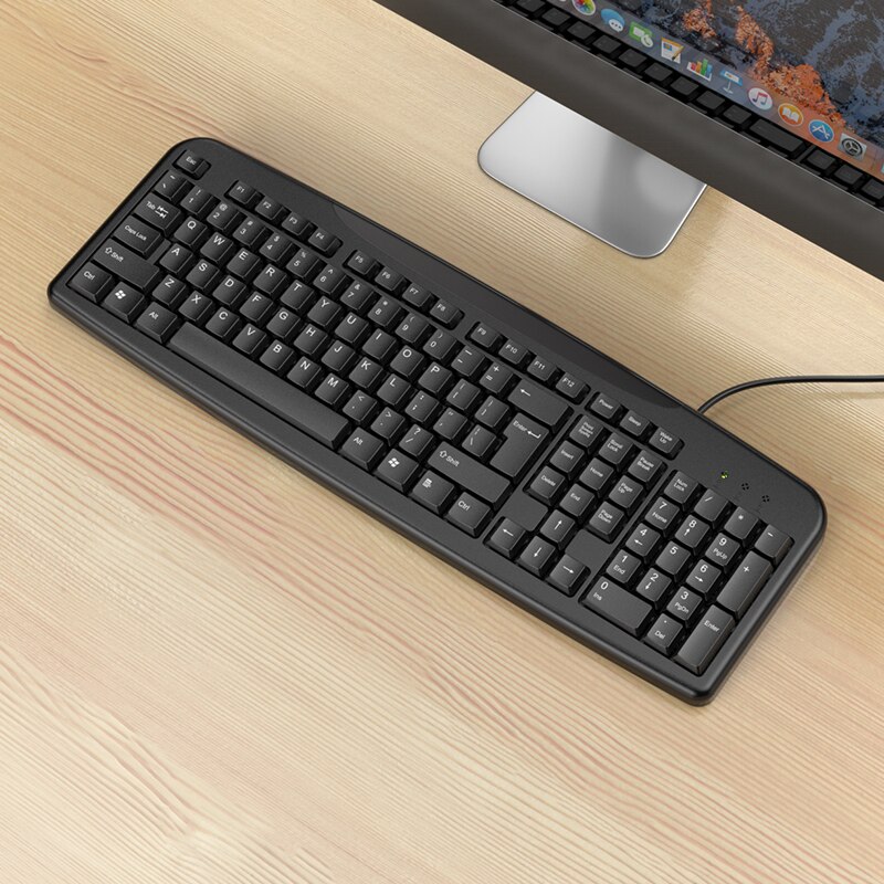 Silent Keyboard and Mouse Set Wired Full Size Keyboard Computer Ergonomic Mute Keycap Office USB Keyboard Mouse Combo PC Desktop