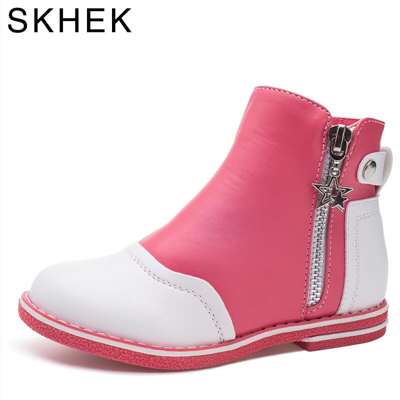 Skhek kinderlaarzen voor schoenen of meisjesjongens kinderen lente met meisjesschoenen voor kinderen enkellaarsjes pu kinderen meisje winter herfst: 1