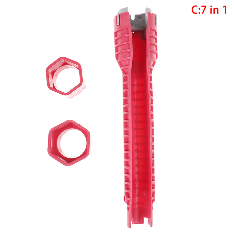 Flume Wrench Sink Faucet Key Plumbing Pipe Wrench 8 In 1 Anti-slip Kitchen Repair Plumbing Tool Bathroom Wrenches Sets: C