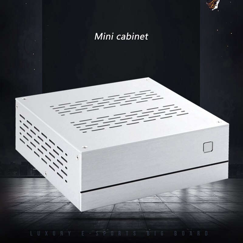A01 Case HTPC Horizontal Computer Case ITX Mini Case Industrial Control Case Silver Case Glass Cover