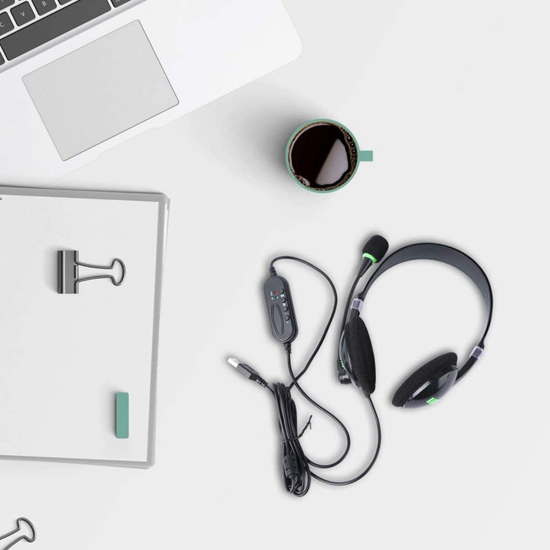 GUIDERAY Wired Headset,USB Headset with Microphone &amp; Audio Controls for Business Call Center Office Clearer Voice