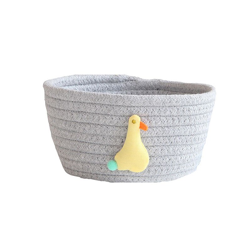 Cotton Rope Storage Baskets With Animals Shape Baby Dirty Clothes Laundry Basket Handmade Weaving Desktop Sundries Organizer Box: 1-4