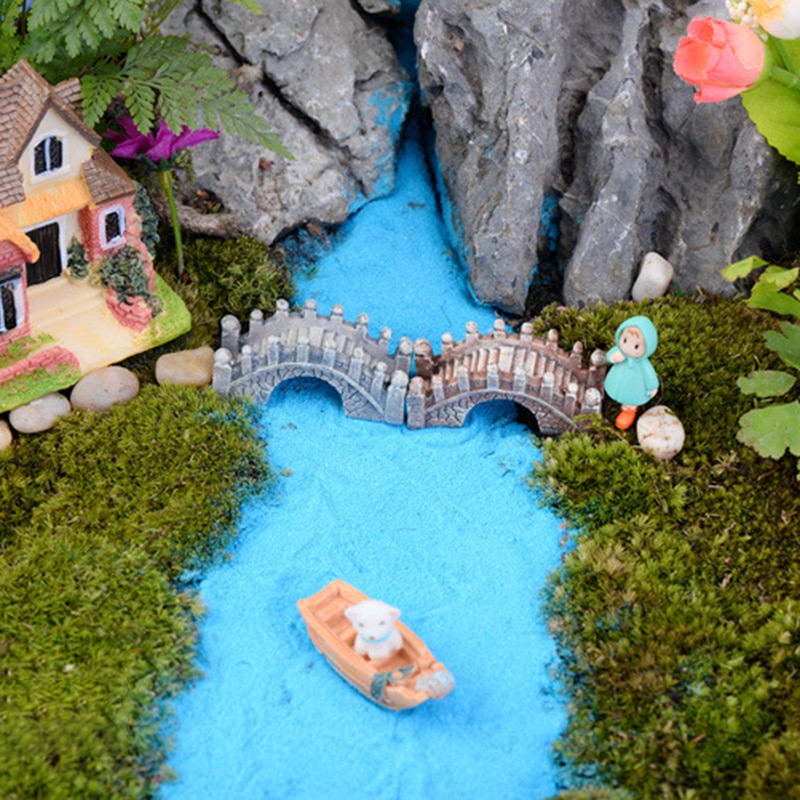 1PC Cute Mini Resin Bridge Miniature Fairy Garden Micro Landscape Home Garden Decoration Resin Crafts