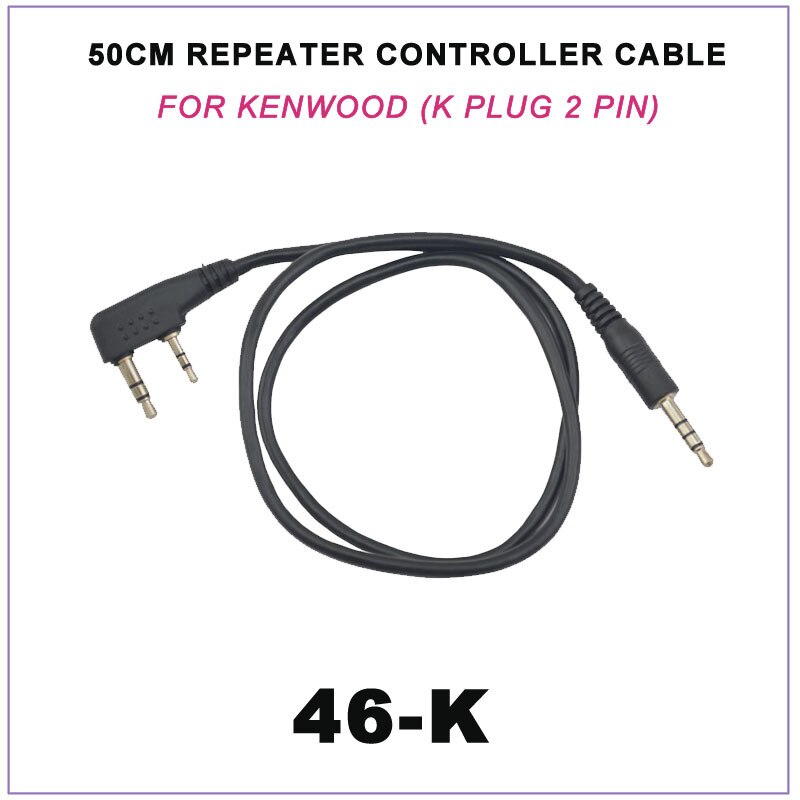 50 cm 46-K Repeater Controller kabel VOOR KENWOOD (K plug 2 pin)
