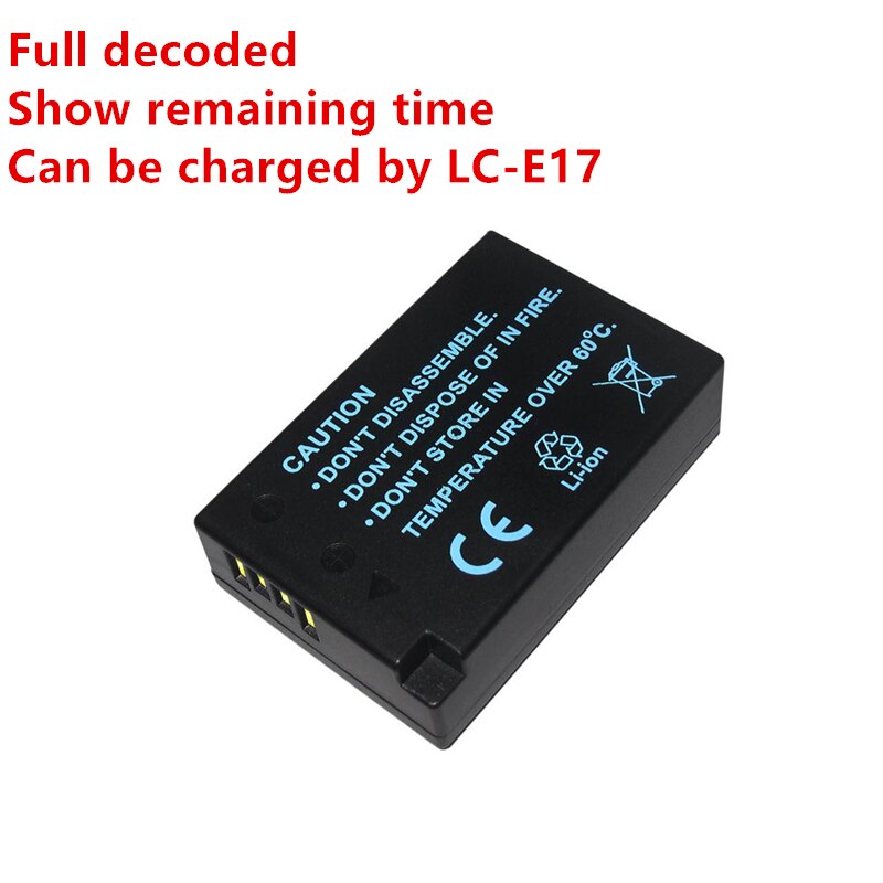 . batterie entièrement décodée lp -e17,  lpe 17 pour canon eos rp , 77d eos rebel  t6i, 750d, t6s, 760d, t7i,  eos 800d,  kiss  x9i, m3,m5.: 1