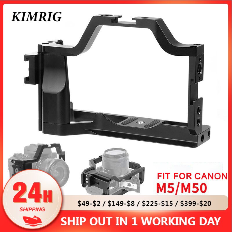 KIMRIG – Cage EOS M50 avec trois adaptateurs de montage pour chaussures froides, pour Canon Eos M50 M5, accessoire d&#39;appareil Photo Dslr Studio Photo
