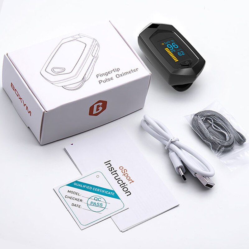 OLED Finger Pulse Oximeter Chargeable Blood Oxygen Oximeters Blood Oxygen Saturation Meter Health Diagnostic Monitor