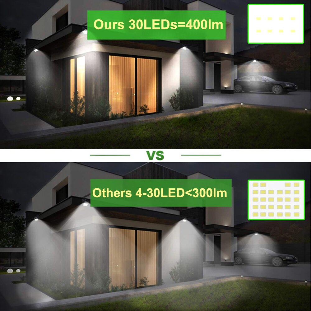 4pcs 20/30 LED Solar Light Solar Passive Infrared Sensor Wireless Solar Light Waterproof Outdoor Garden Wall Light