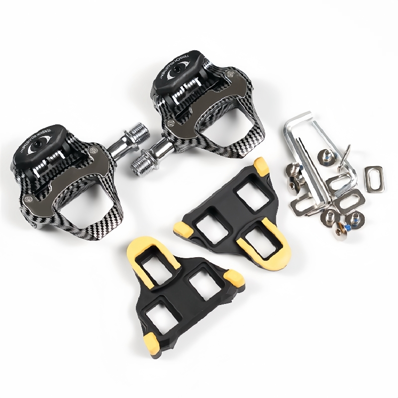 Racefietspedalen van koolstofvezel - Ultralichtgewicht, geschikt voor SHIMANO SPD/LOOK KEO-schoenplaatjes | Hoogwaardige klikpedalen