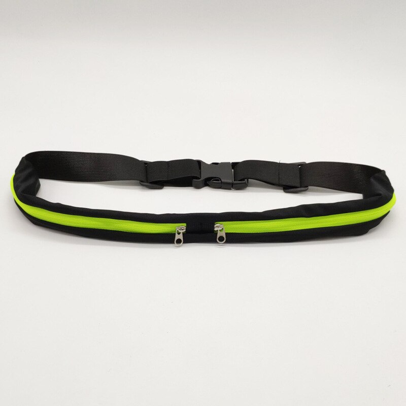 Sac de ceinture de taille extérieure Portable ultra-léger double taille Packs support de téléphone pour traîner en cours d'exécution Camping pour iphone 11 6.5 pouces: green