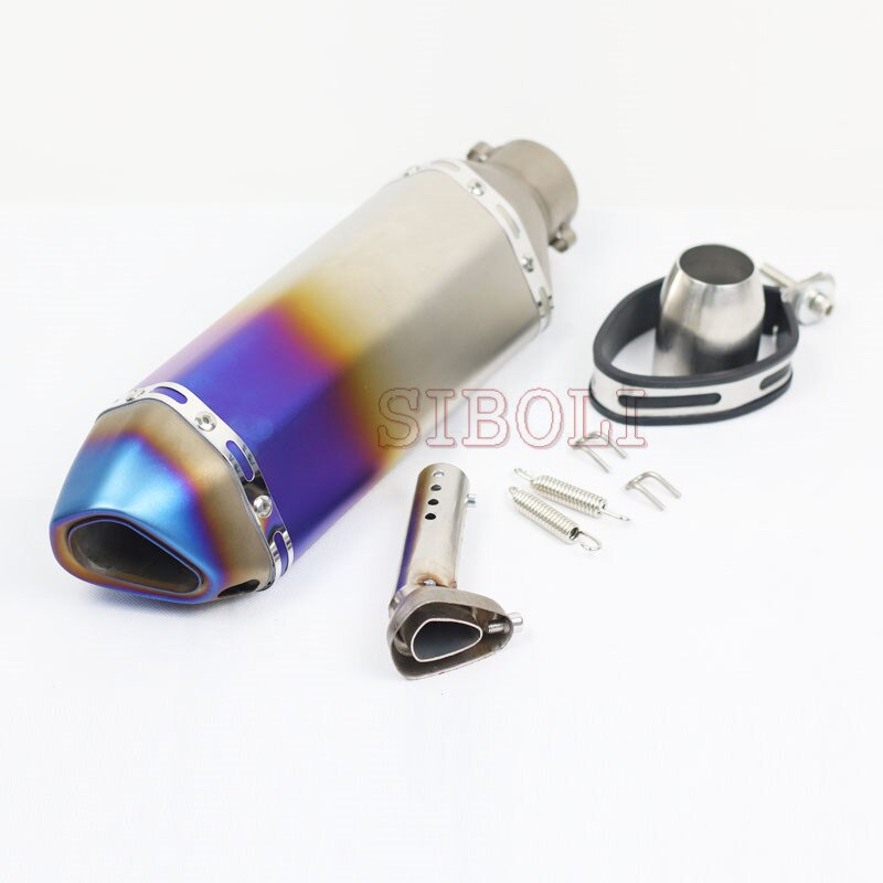 51mm Universal Motorcycle Exhaust Muffler Pipe Scooter Dirt Pit Bike Tube DB Killer For Honda R1 R3 MT07 cafe racer simson s51: E Ak sticker