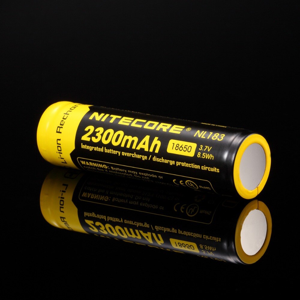 100% Original NITECORE NL183/NL1823 18650 2300mAh 3.7V Li-ion Protected Rechargeable Battery Button Top For Flashlights 1pc
