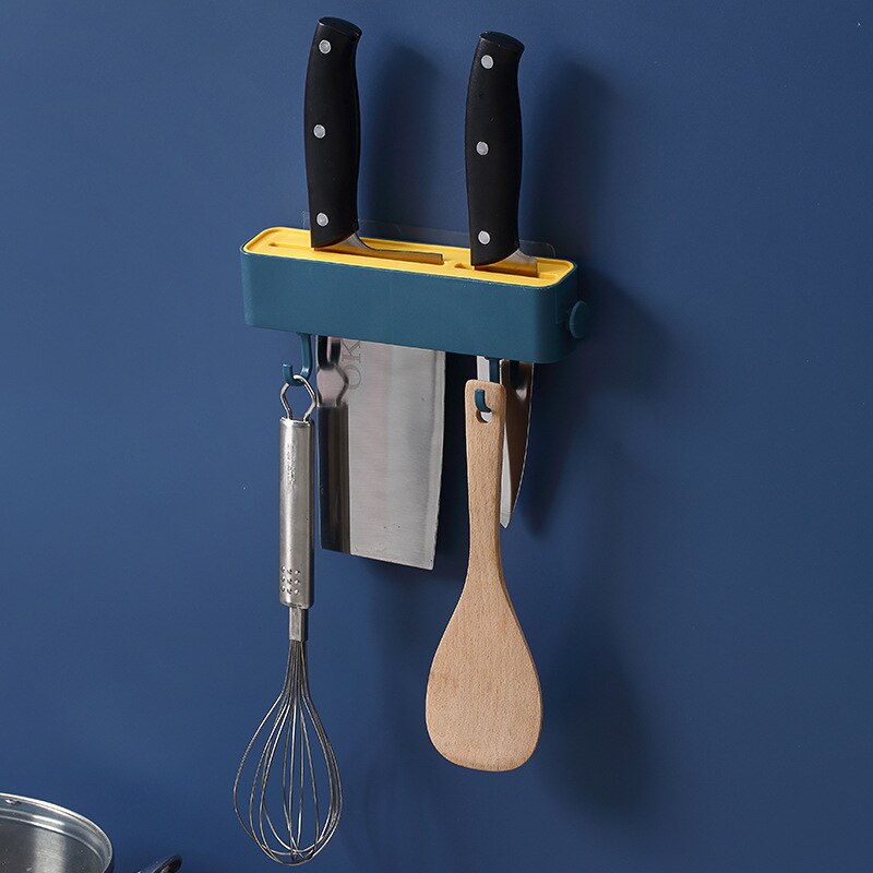 Køkkenknivholder knive stand køkkenudstyr opbevaringsstativ vægmonteret sømløse stativer til knive multifunktionelt rackværktøj