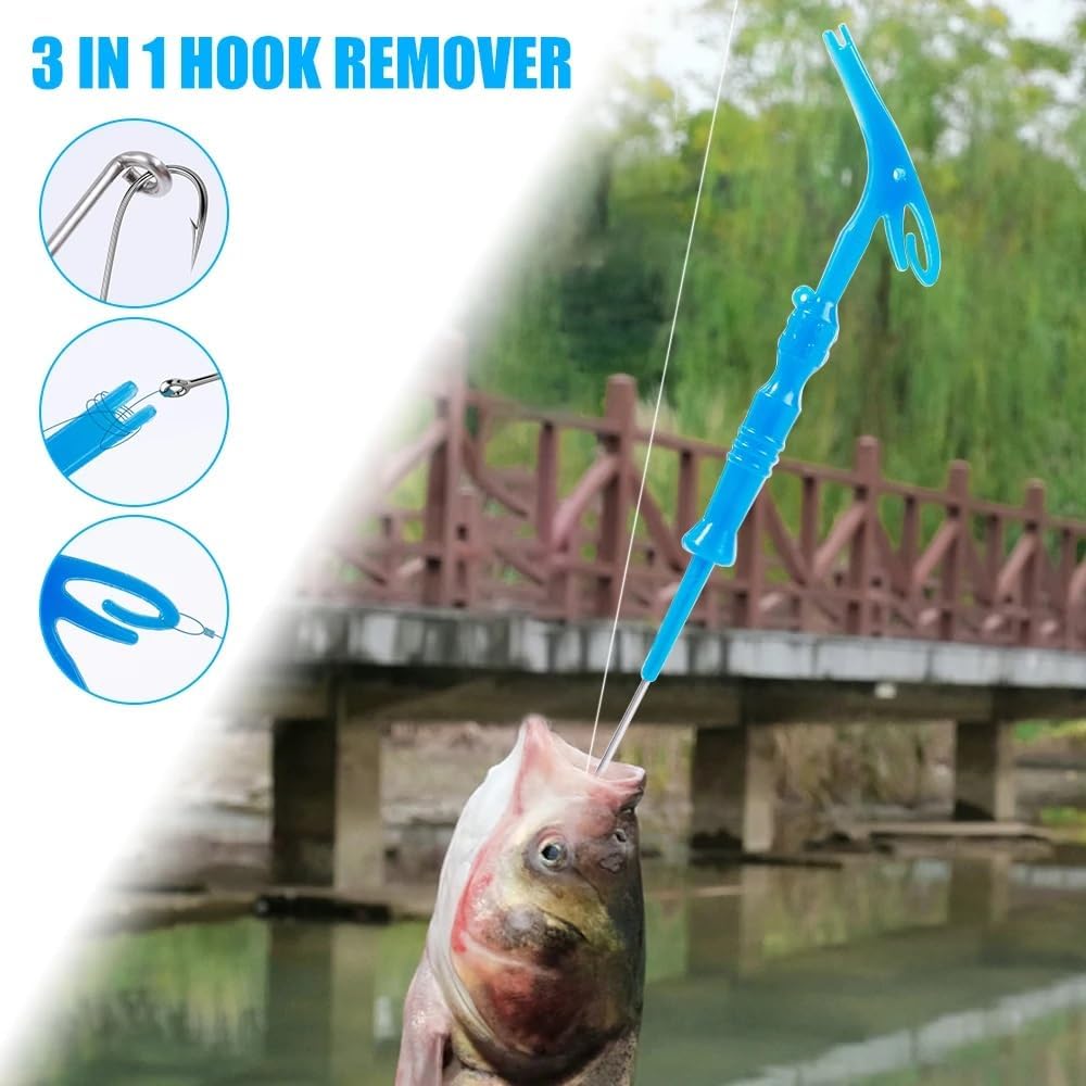 Separador de anzuelos de pesca multifuncional 3 en 1, herramientas para atar nudos, aparejo, Extractor de seguridad, herramientas para atar nudos