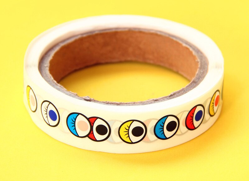825Pcs 15m Stickers For Children DIY Eyes Adhesive Paper Adhesive Tape Kindergarten Handmade Color Eyeballs: Color Eye
