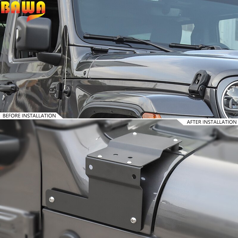 BAWA LED Light Bracket for Jeep Wrangler JL + Car Lamp A-Pillar Light Frame Holder Accessories for Jeep Wrangler jl