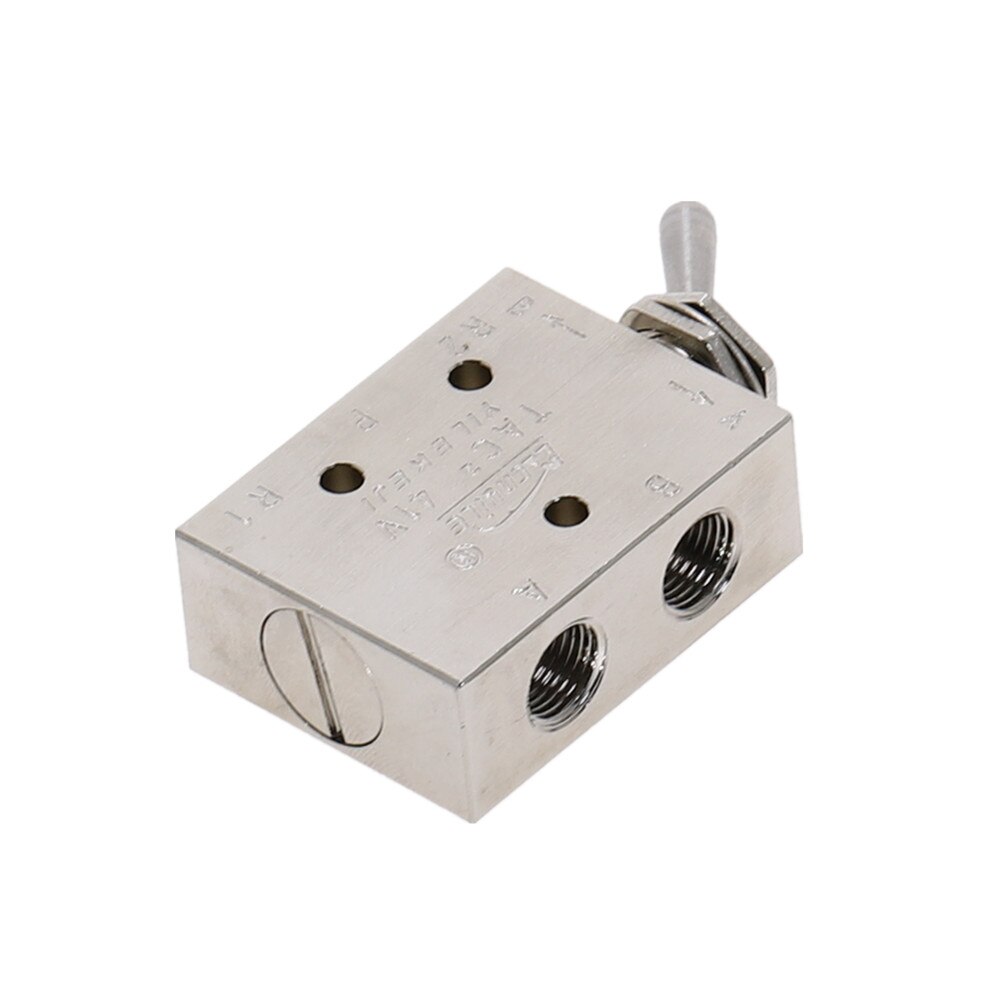 Silber Tonne 1/8 "BSP Luft Pneumatische 2 Position 5 Weg Umschalten Abgeschaltet Schalter Knopf Hand Mechanische Ventil HL2501-V TAC2-41V: Nein Beschläge