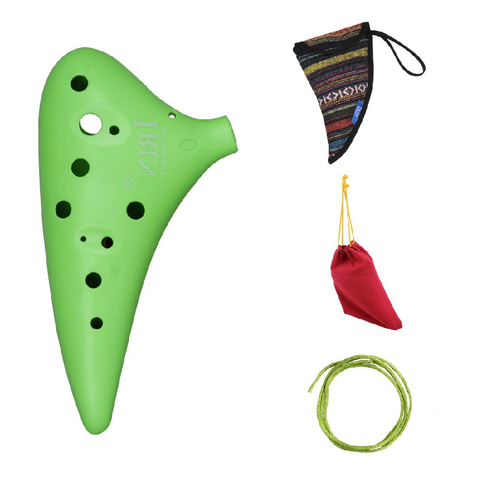 Irin 12 hull plast alt c ocarina fløyte for musikkelskere og nybegynnere: Grønn