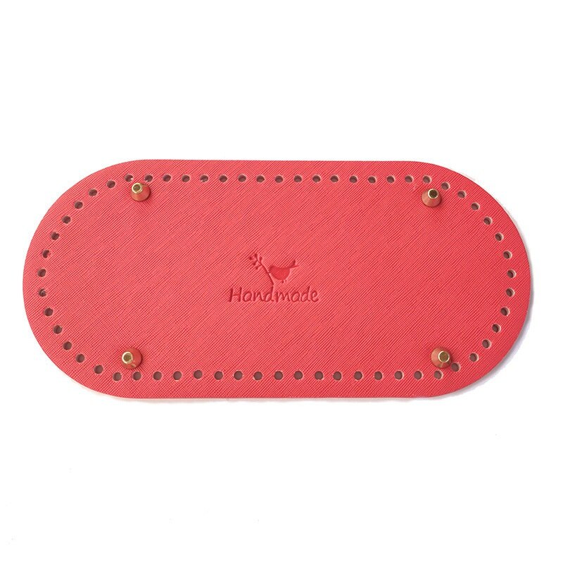 1PC 25x12cm Bag Bottom Base Oval DIY Tote Bag Handmade Crochet Shaper Leather Purse Insert Accessories: red