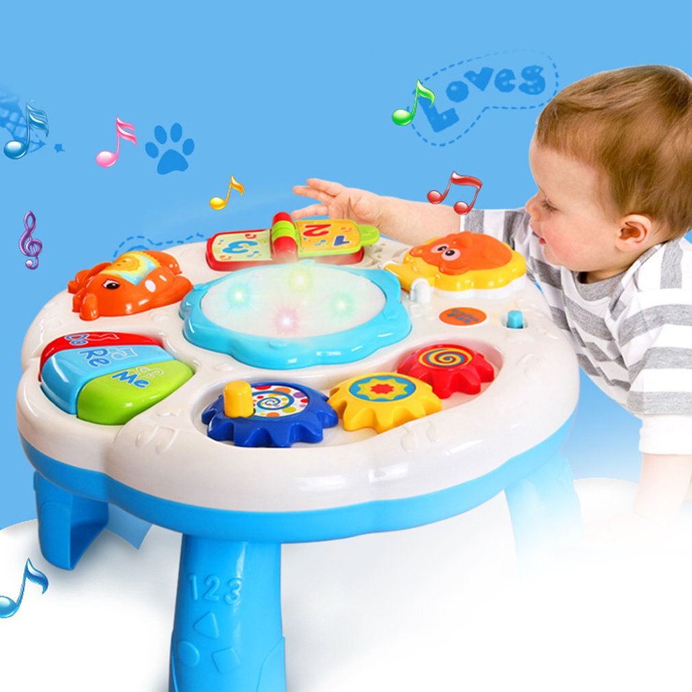 Baby Musik Lernen Tisch Multifunktionale Spiel Tabelle für kleinkinder mit Bunte Licht Klang Früh Pädagogisches Spielzeug für freundlicher Baby