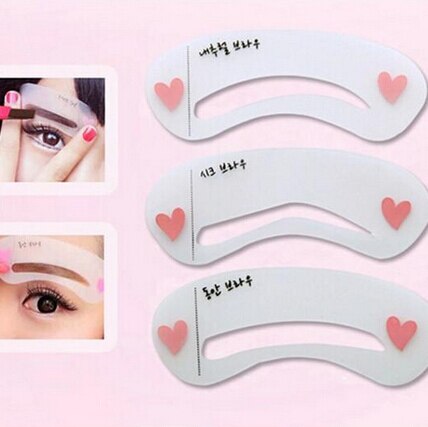 3 styles reusable Eyebrow stencil pencil for eyebrows enhancer drawing guide card brow template DIY make up tools