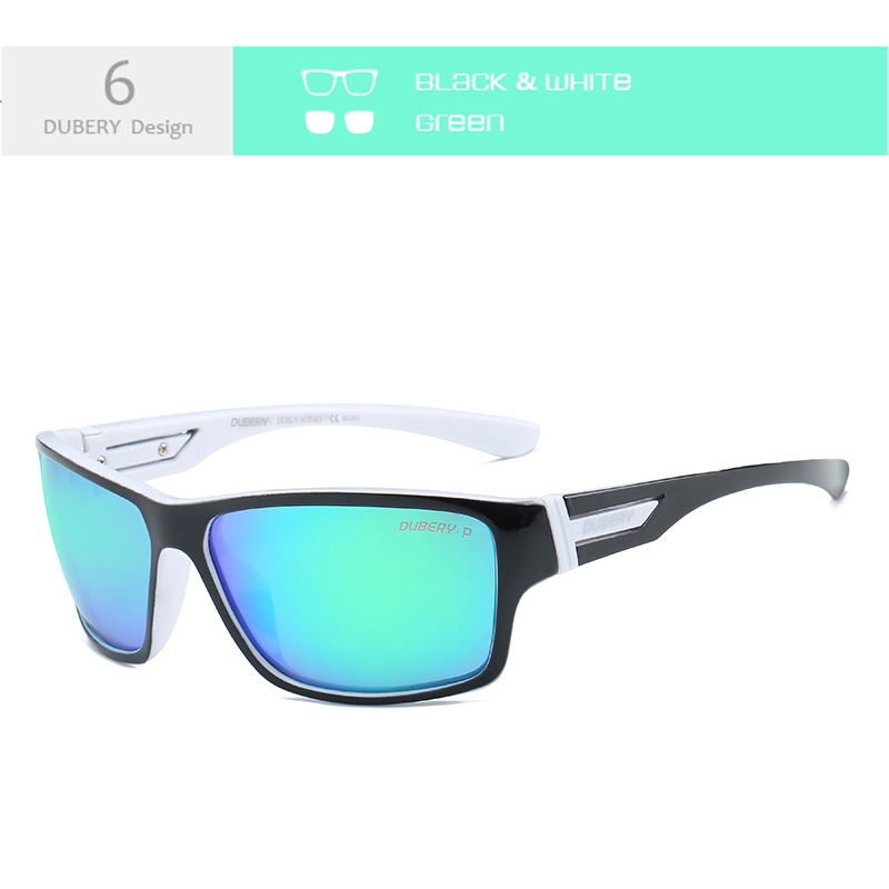 DUBERY gepolariseerde UV400-beschermingszonnebril voor heren en dames, 6 kleuren, model 2071: green