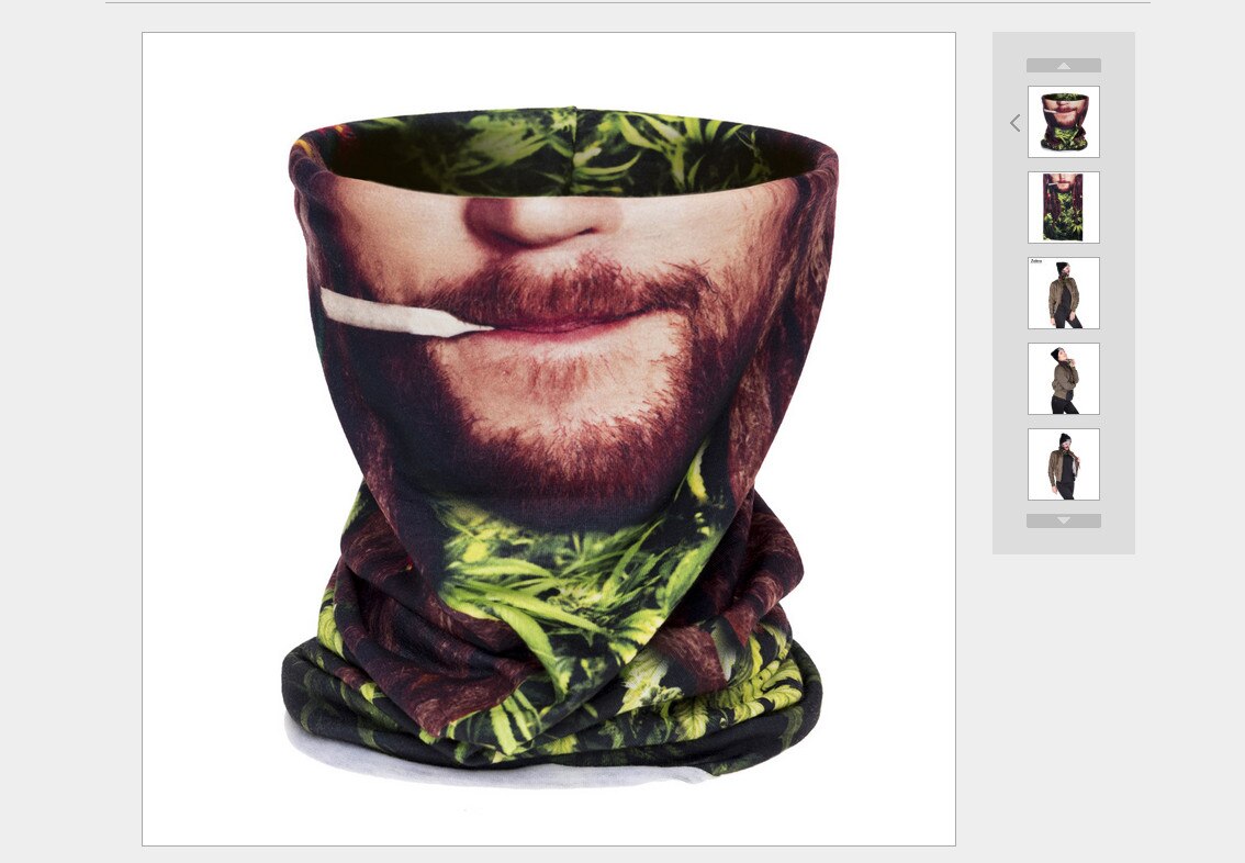 3D Printed Multi Scarf Men Face Mask Biker Balaclava Neck Tube Snood Scarf Face Mask Warmer Bandana: F