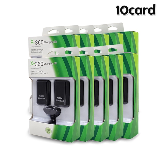 4800mah Rechargeable Ni-mh Batteries + USB Charging Charger Cable For Xbox 360 Wireless Controller EM88 Replacement Battery Pack