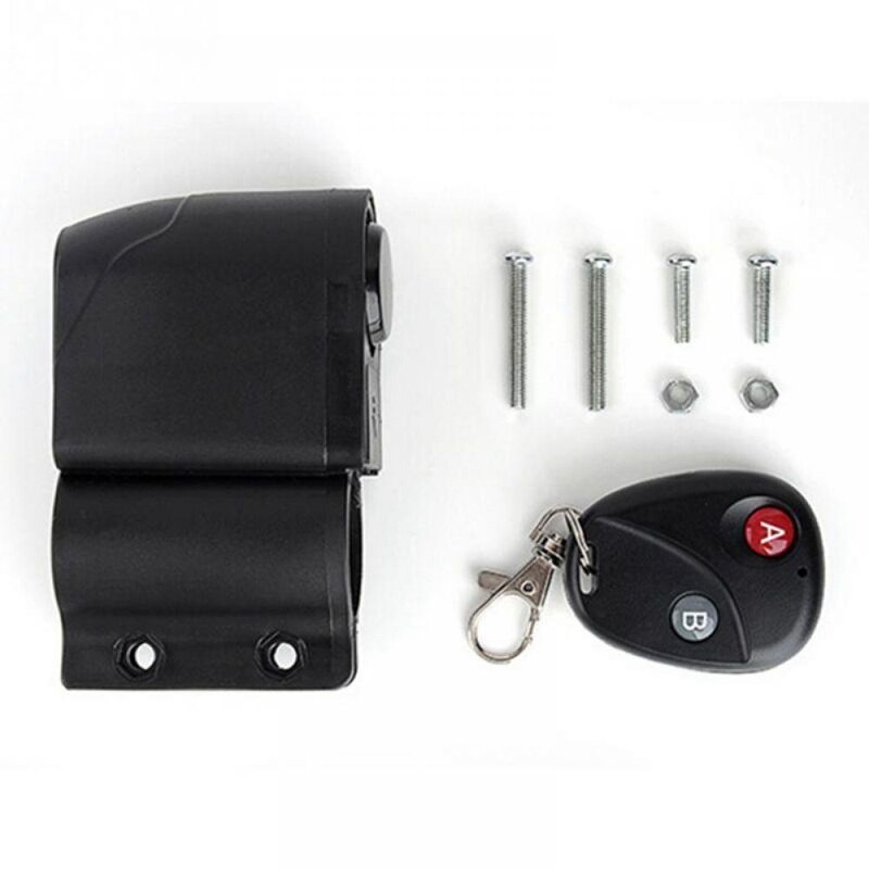 Anti-Theft Bike Lock Cycling Security Lock Wireless Remote Control Vibration Alarm 110Db Bicycle Anti-Theft Alarm,Without Batter