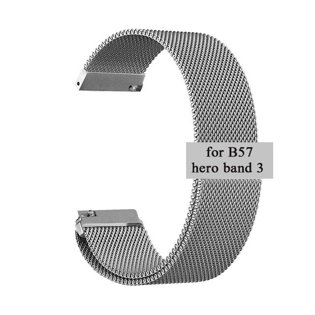 Armband Rvs Milanese Loop Horloge Band Magnetische Sluiting Wrist Strap Metal Vervanging Voor B57 Smartwatch Hero Band 3: Zilver