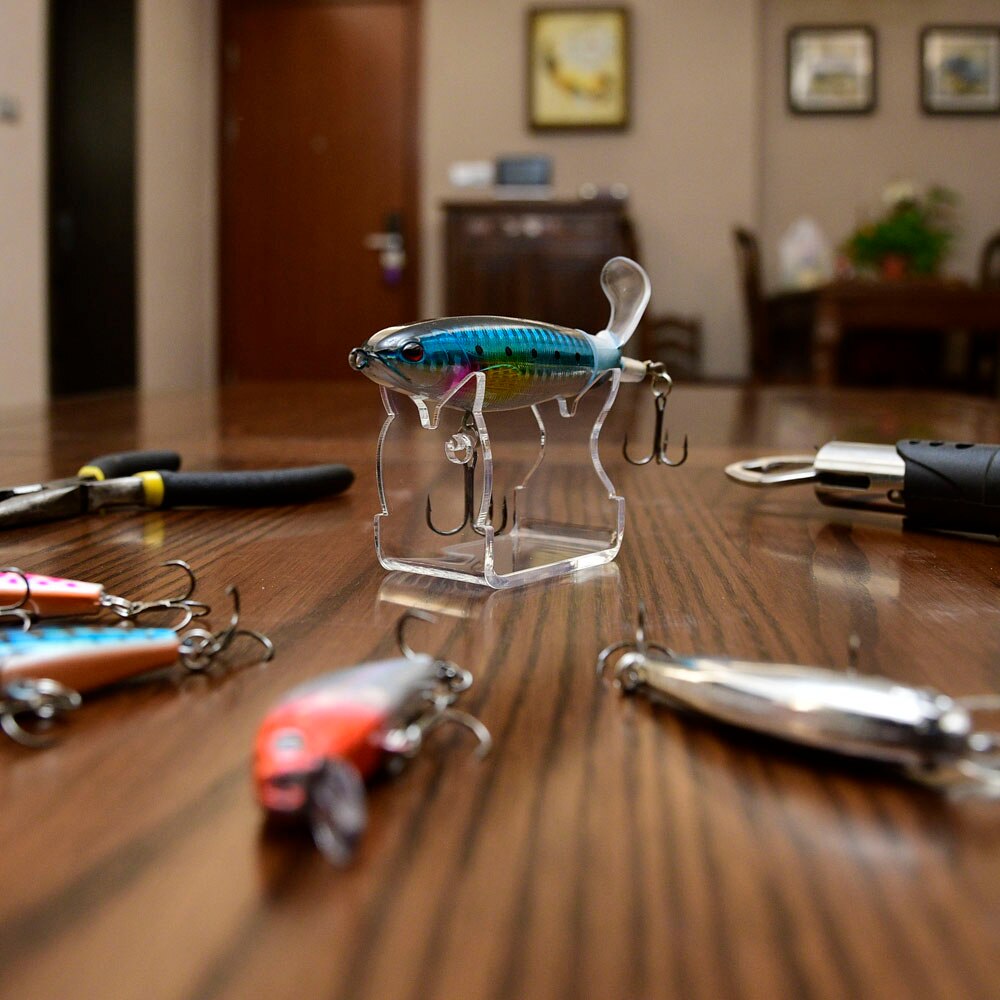Fishing Lure Acrylic Display Stand Hard Bait Minnow Jigging Shelf Rack Holder Support Storage Decoration