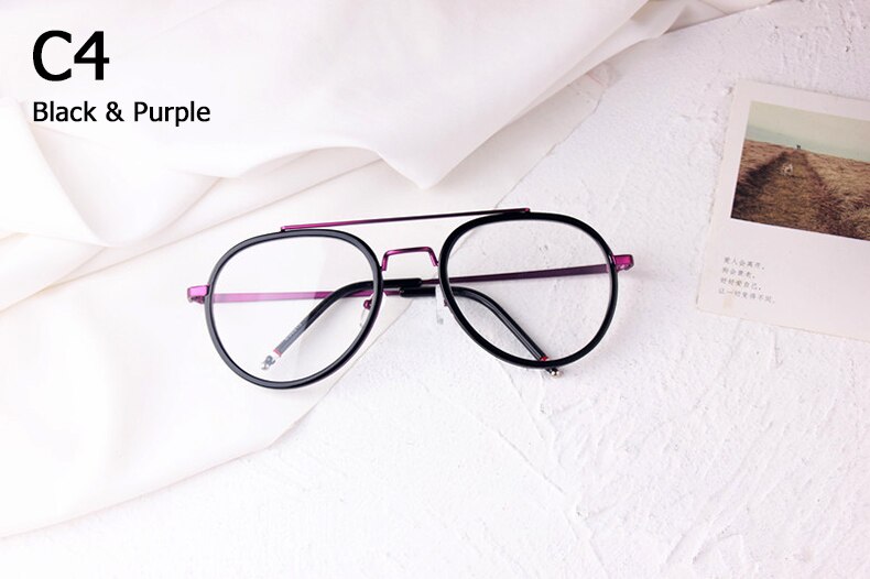 JackJad de las mujeres de los hombres de Vintage de Aviador gafas de gafas de marco de la radiación UV protección gafas de Marco: C4