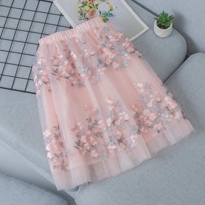 Robe de bal plissée en Tulle pour bébé fille, jupe longue en maille à paillettes florales, jupe de princesse féerique, collection printemps été: Pink / 4T