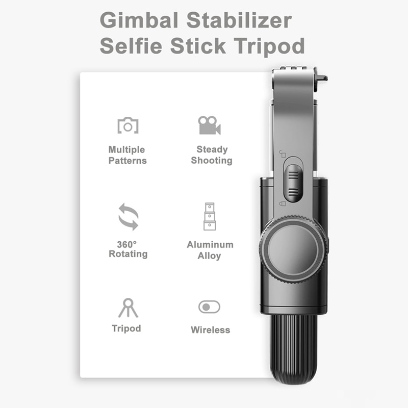 Selfie stick gimbal kamera stabilisator bluetooth håndholdt gimbal smartphone selfie stativ osmo lomme gimbal til iphone / huawei