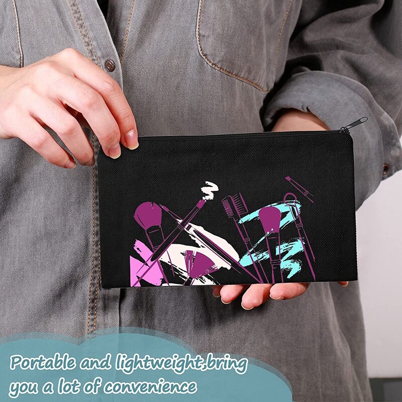 50Pcs Canvas Cosmetic Bag with Zipper Bag Bag Plain Cosmetic Bag Blank DIY Stationery Cosmetic Craft Bag