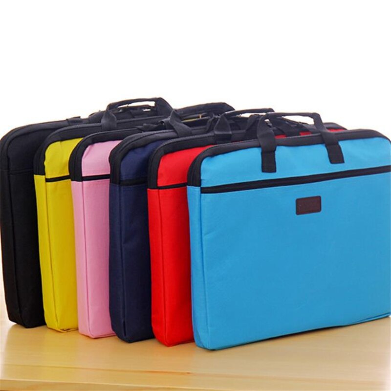 Bolsa de documentos portátil para hombre y mujer, bolso de lona A4 de oficina con cremallera de gran capacidad, bolso de información multicapa, maletín para reuniones