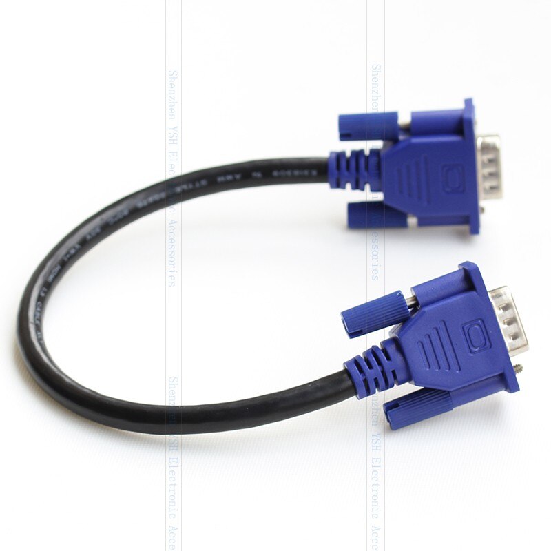 50CM mâle à mâle complet 15Pin VGA d-sub RGB court câble vidéo cordon pour ordinateur moniteur projecteur
