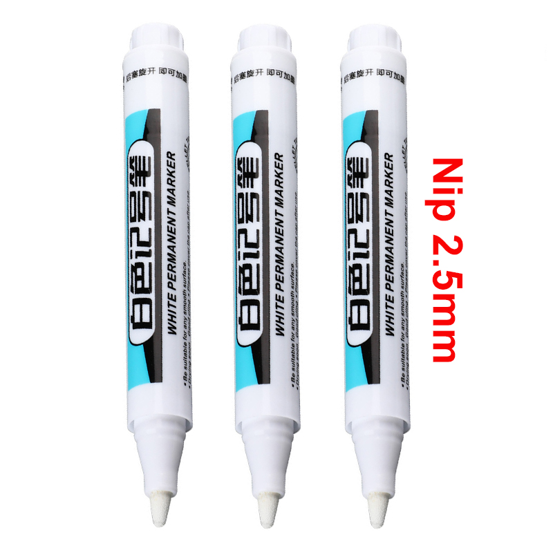 3/5 szt Białe pisaki Markery Permanentne markery z głębokimi otworami Tłuste wodoodporne długopisy z długą główką robić malowania skał Kamień Ceramiczne drewno: Czerwony