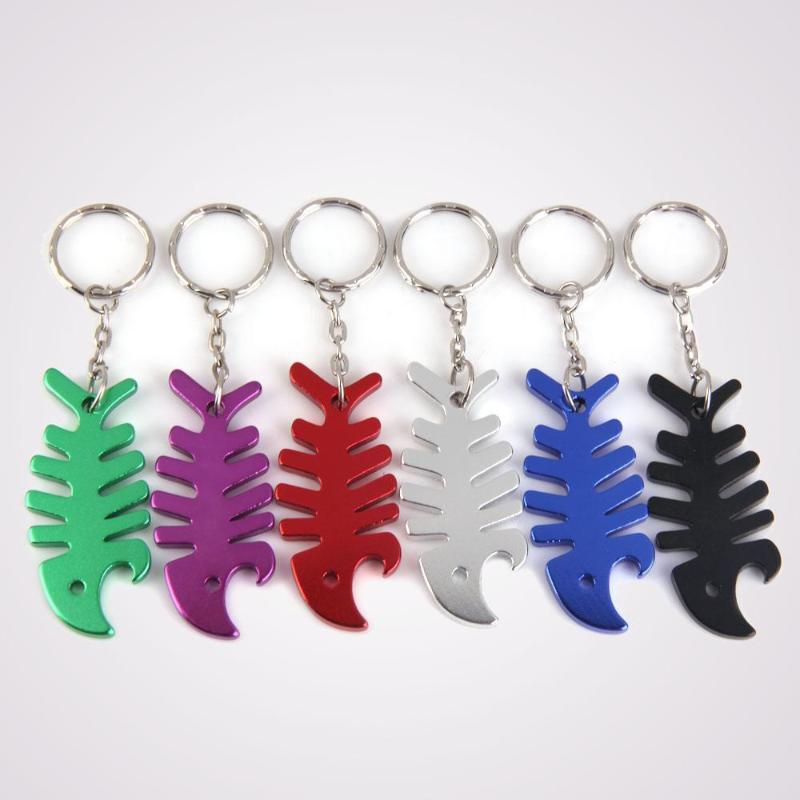 5 type FIsh Shape Beer Bottle Opener Fishbone Aluminum Alloy Bottle Openers Key Ring Chain Keychain Metal Beers Wine Bar Tools