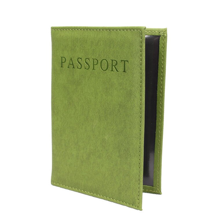 OKOKC English Alphabet Solid Passport Cover PU Passport Package Travel Tickets Passport Holder Travel Accessories: Light Green