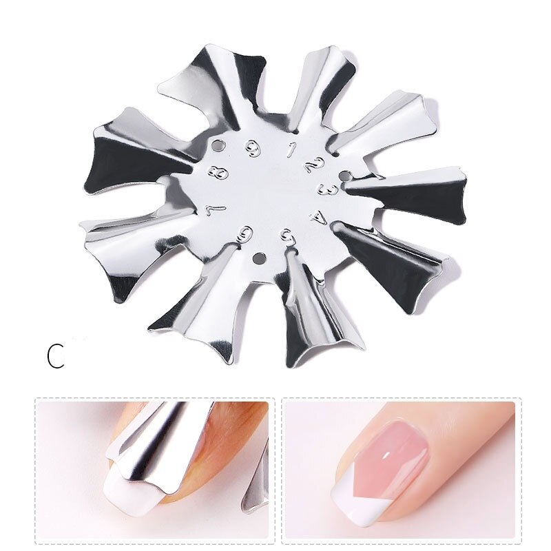 Easy French Smile Cut V Line Almond Shape Tips Manicure Edge Trimmer Nail Cutter Acrylic Pink White French Nails Accessories: FS-C