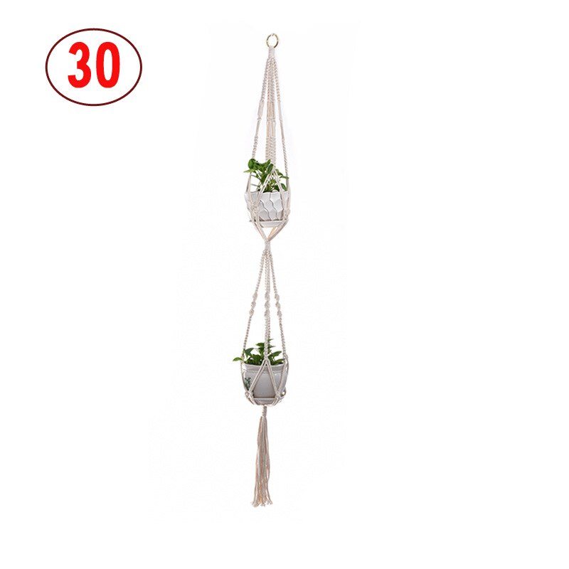 Vintage indretning 100%  håndlavede macrame hængende knyttet løftereb planteophæng urtepotteophæng til vægdekoration haven: 30